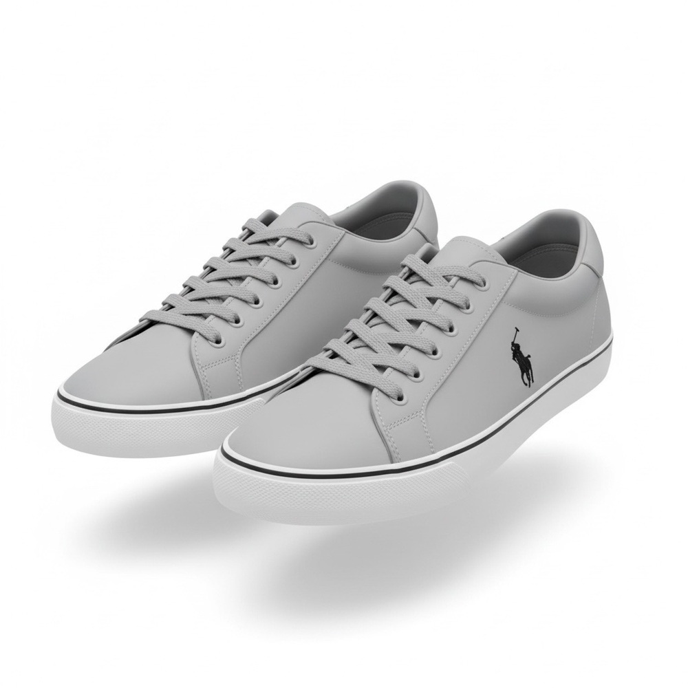 Ralph Lauren Polo Sneakers - Gray Canvas (Size 3 US)